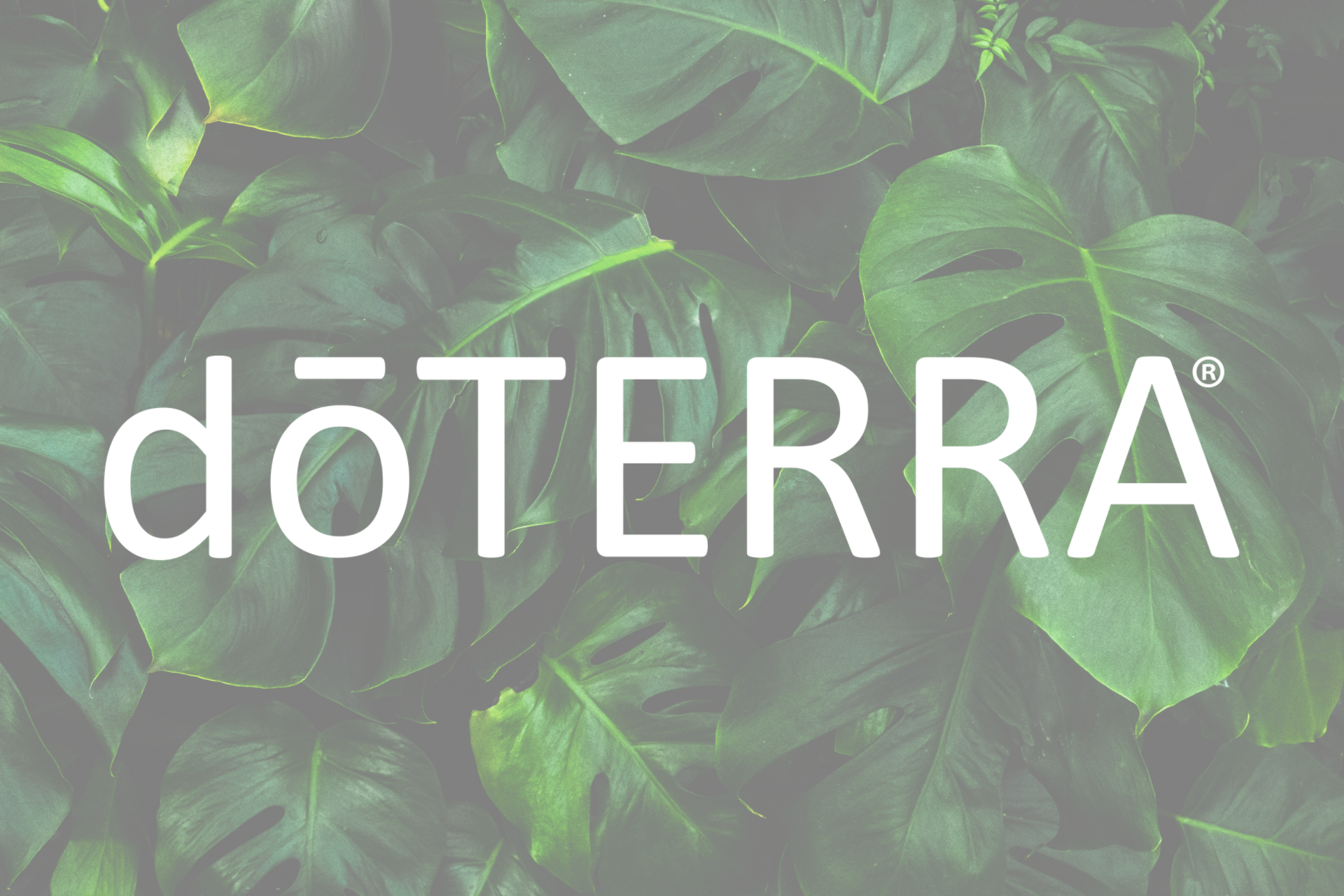 doTERRA Logo mit Pflanzenhintergrund