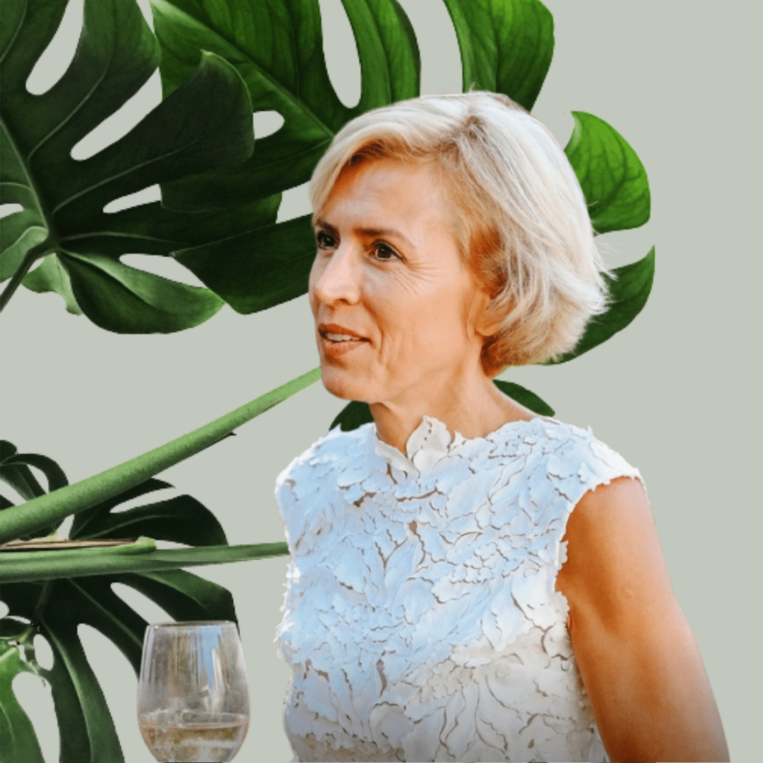 Collage mit Portrait und Pflanzen